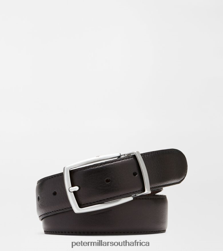 Black/Brown Men Peter Millar Reversible Leather Belt Accessories B62P4F1236