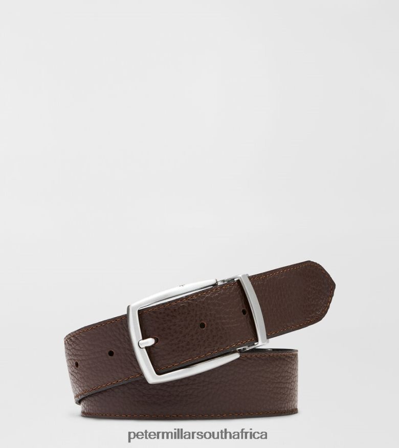 Black/Brown Men Peter Millar Reversible Leather Belt Accessories B62P4F1236