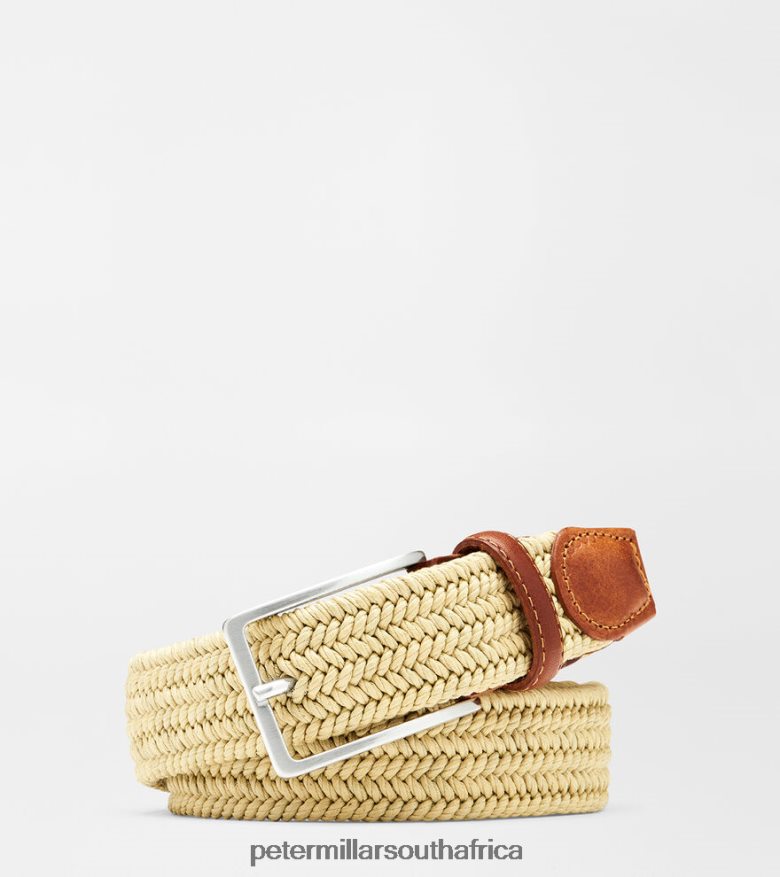 Khaki Men Peter Millar Waxed Braided Belt Accessories B62P4F1226