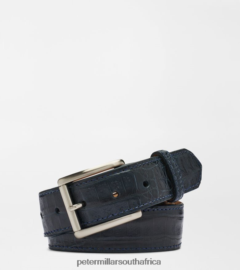 Navy Men Peter Millar Matte Crocodile Belt Accessories B62P4F1223