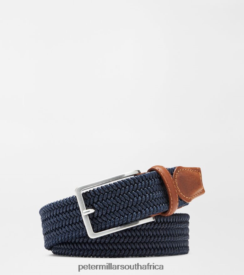 Navy Men Peter Millar Waxed Braided Belt Accessories B62P4F1227
