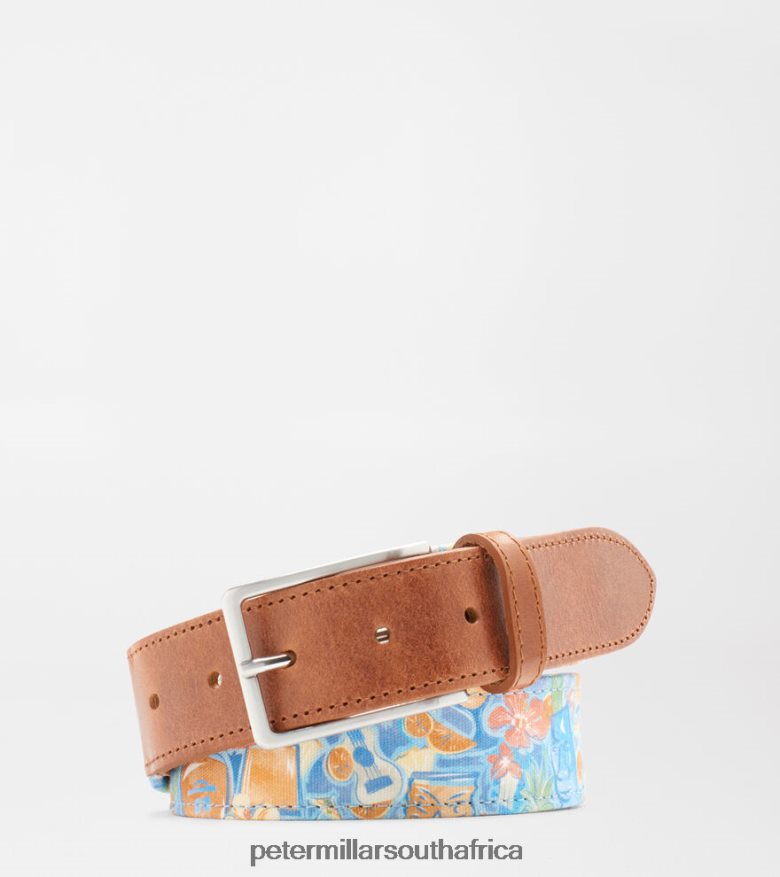 Orange Slice Men Peter Millar Tiki Time Printed Belt Accessories B62P4F1233