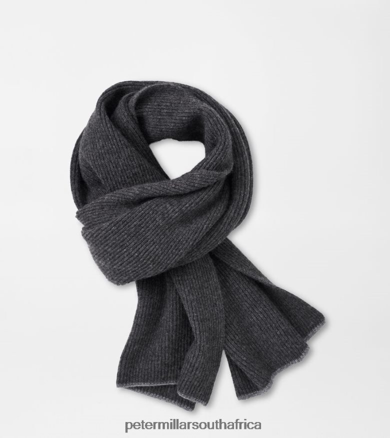 Black Men Peter Millar Cashmere English Rib Scarf Accessories B62P4F1267
