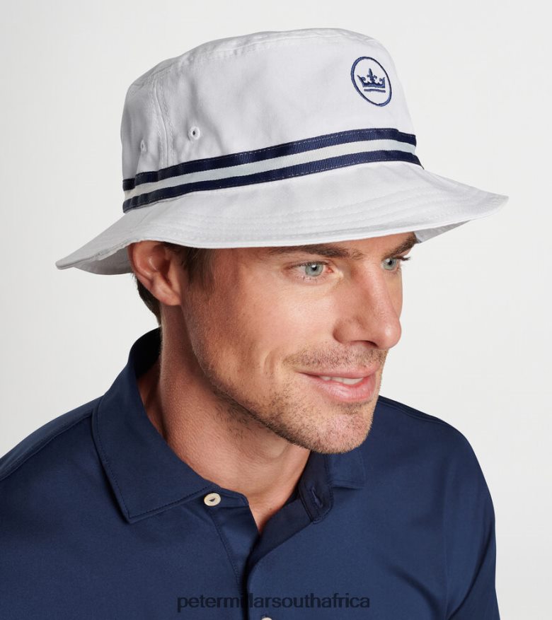White Men Peter Millar Crown Seal Oxford Bucket Hat Accessories B62P4F1282