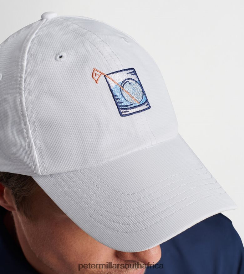 White Men Peter Millar Golf On The Rocks Performance Hat Accessories B62P4F1280