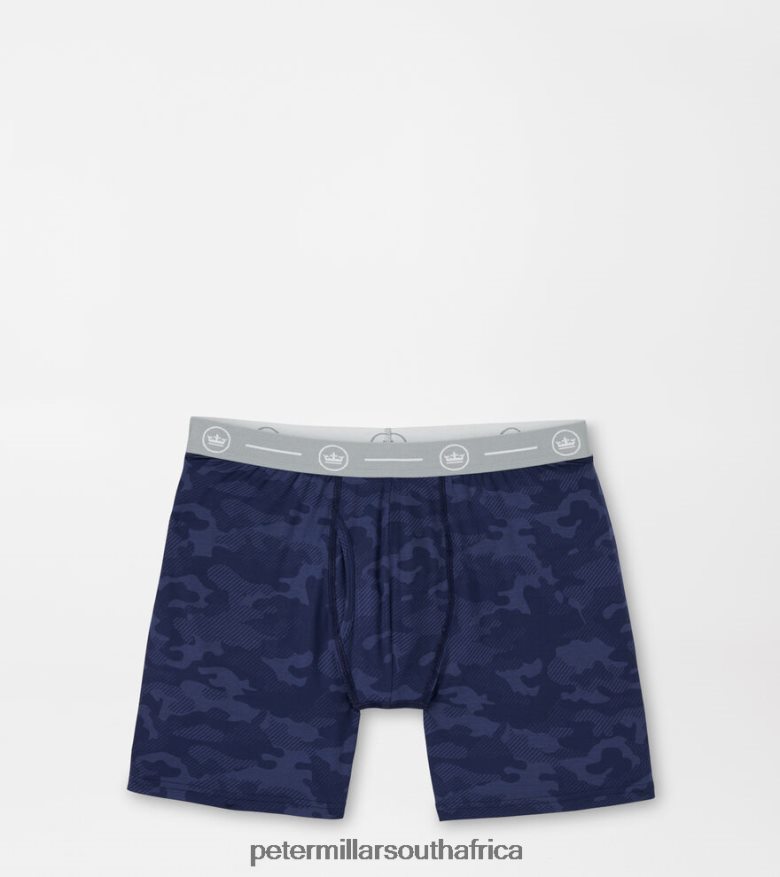 Navy Men Peter Millar Aurora Camo Performance Boxer Brief Apparel B62P4F1024