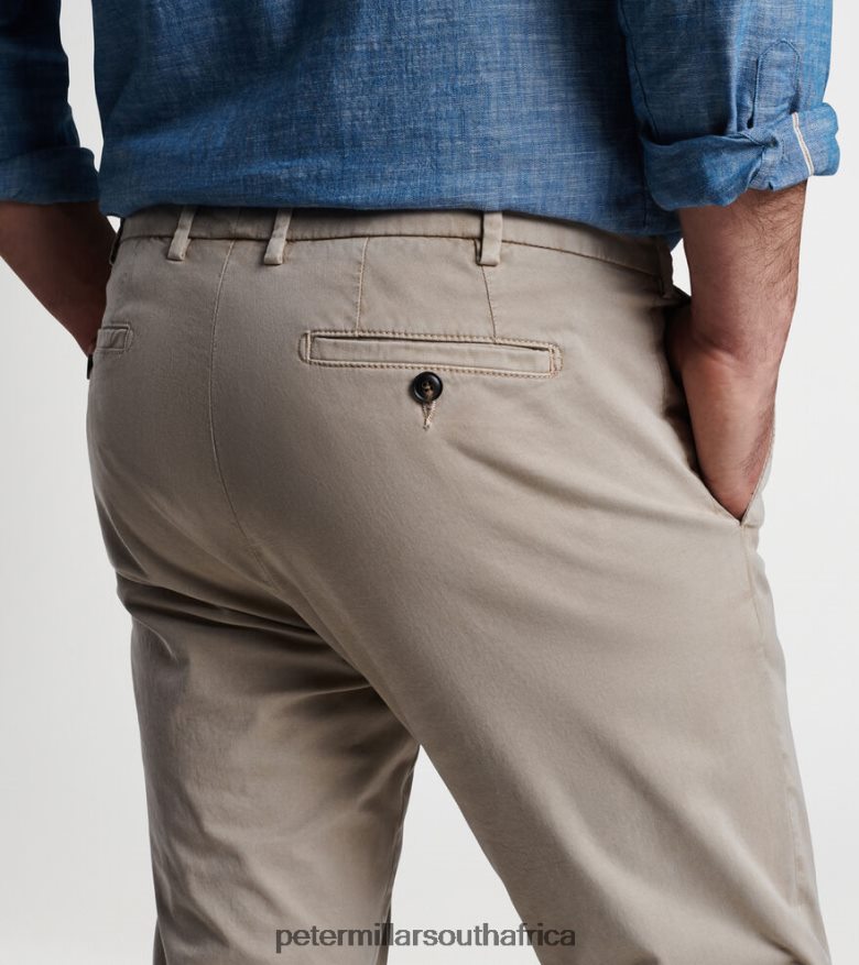 Khaki Men Peter Millar Concorde Garment-Dyed Flat-Front Trouser Apparel B62P4F867