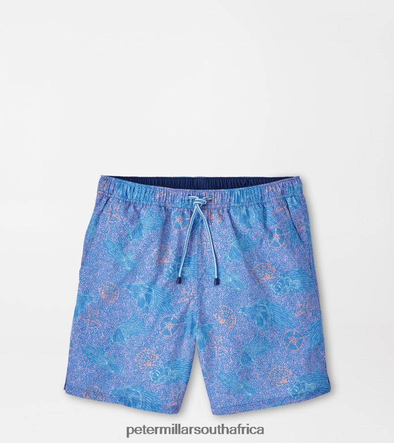 Blue Marlin Men Peter Millar Making Waves Swim Trunk Apparel B62P4F1001