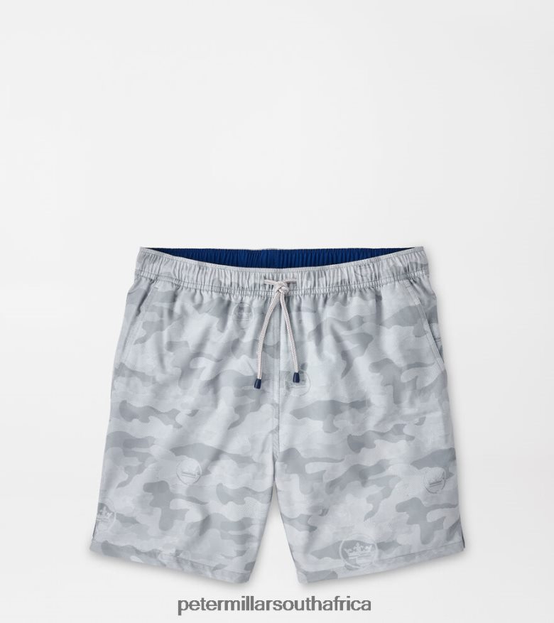 Gale Grey Men Peter Millar Logo Camo Swim Trunk Apparel B62P4F996