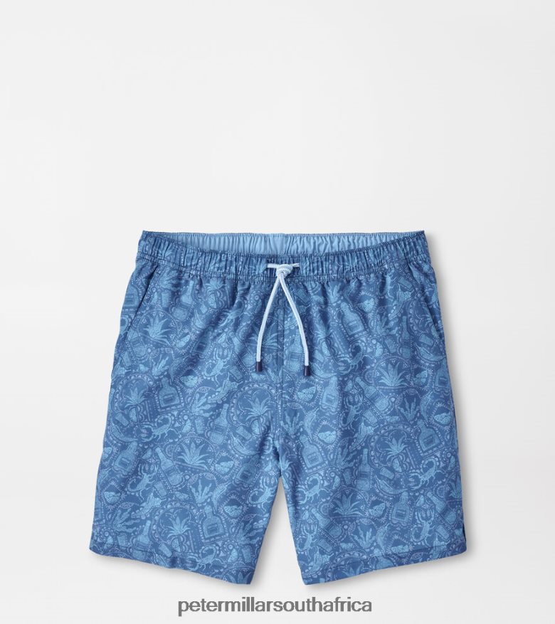 Moon Blue Men Peter Millar Mezcal Mayhem Swim Trunk Apparel B62P4F1008