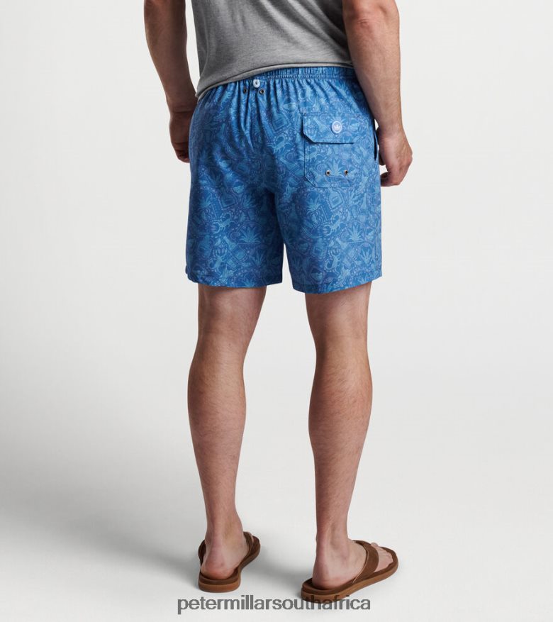 Moon Blue Men Peter Millar Mezcal Mayhem Swim Trunk Apparel B62P4F1008