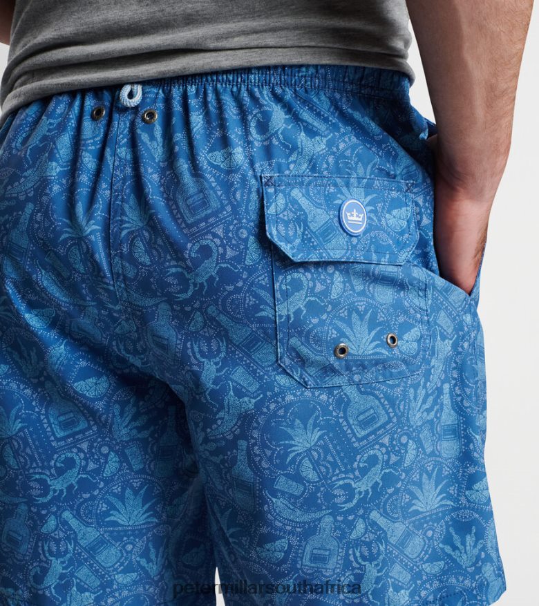 Moon Blue Men Peter Millar Mezcal Mayhem Swim Trunk Apparel B62P4F1008