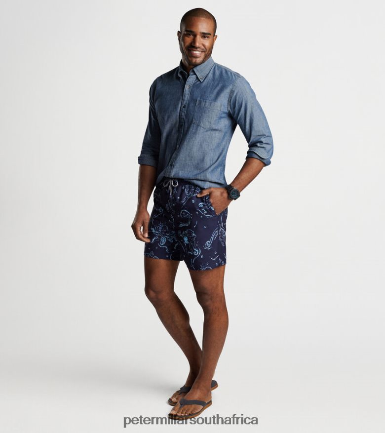 Navy Men Peter Millar Octobatik Swim Trunk Apparel B62P4F989
