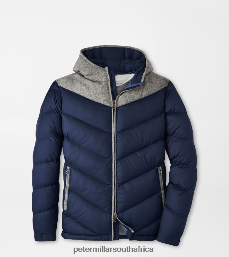 Navy/Gale Grey Men Peter Millar Alpine Parka Apparel B62P4F1100