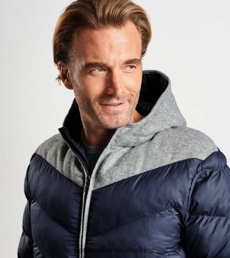 Navy/Gale Grey Men Peter Millar Alpine Parka Apparel B62P4F1100