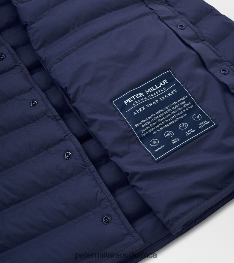 Navy Men Peter Millar Apex Snap Jacket Apparel B62P4F1086