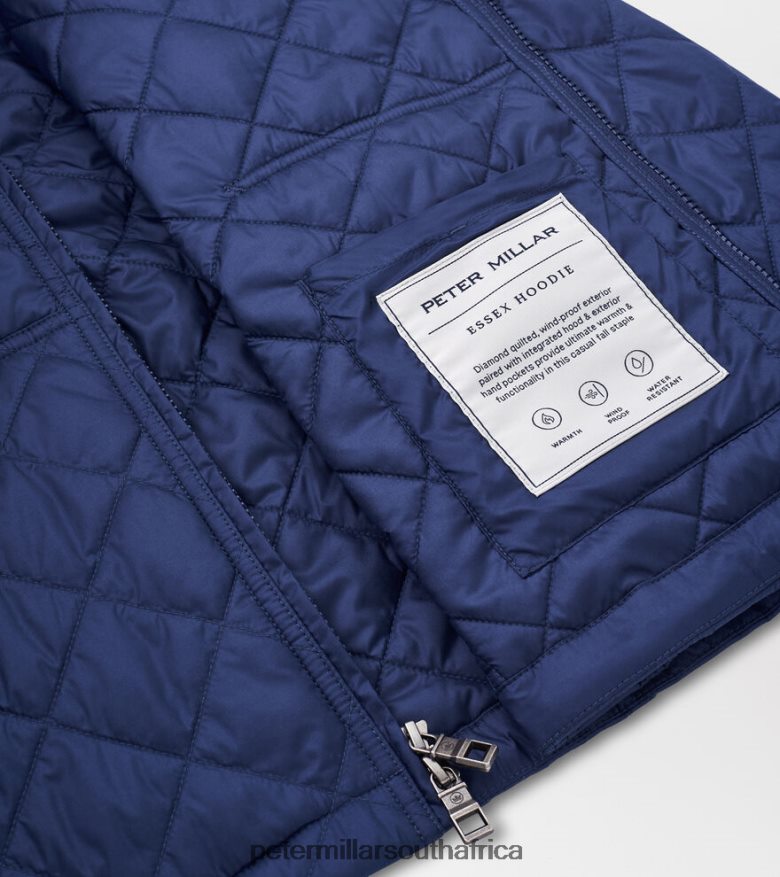 Navy Men Peter Millar Essex Full-Zip Hoodie Footwear B62P4F1076