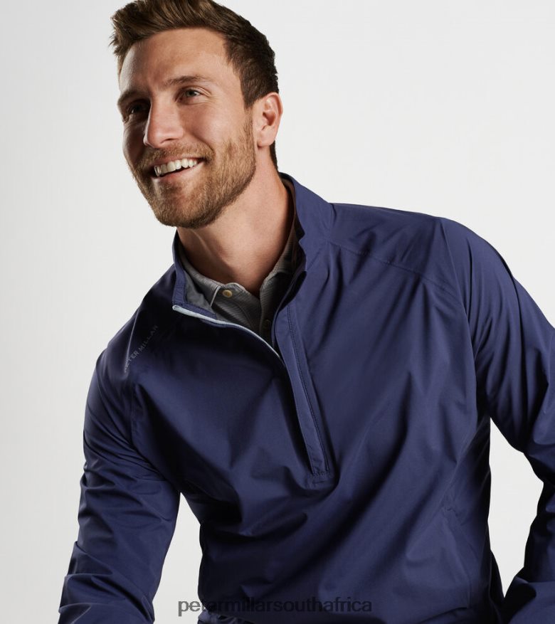 Navy Men Peter Millar Shield Half-Zip Rain Shell Apparel B62P4F1092
