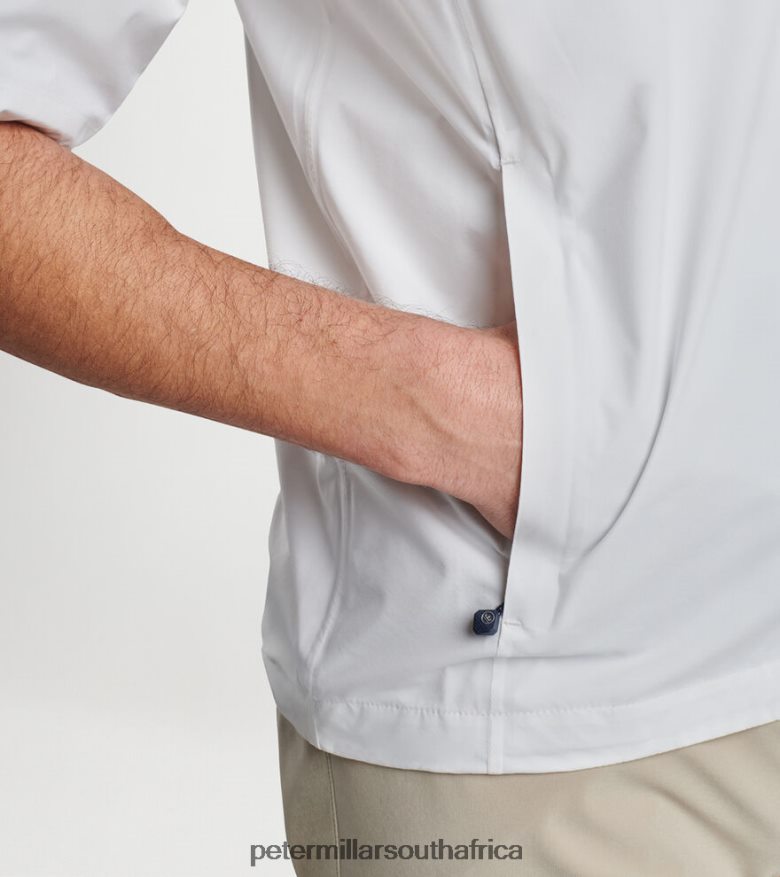 Navy Men Peter Millar Shield Short-Sleeve Rain Shell Apparel B62P4F1090