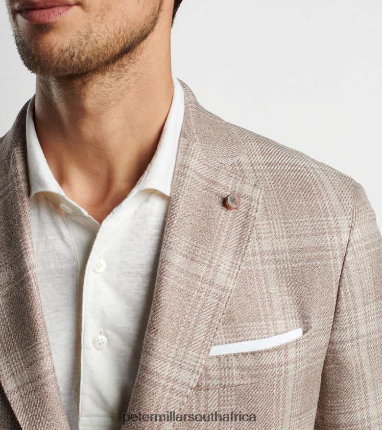 Khaki Men Peter Millar Willard Plaid Soft Jacket Apparel B62P4F1192