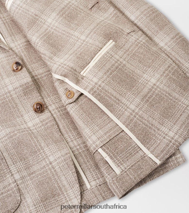 Khaki Men Peter Millar Willard Plaid Soft Jacket Apparel B62P4F1192