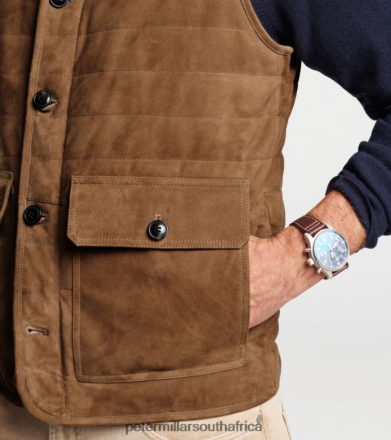 Birchwood Men Peter Millar Suede Greenwich Vest Apparel B62P4F1170