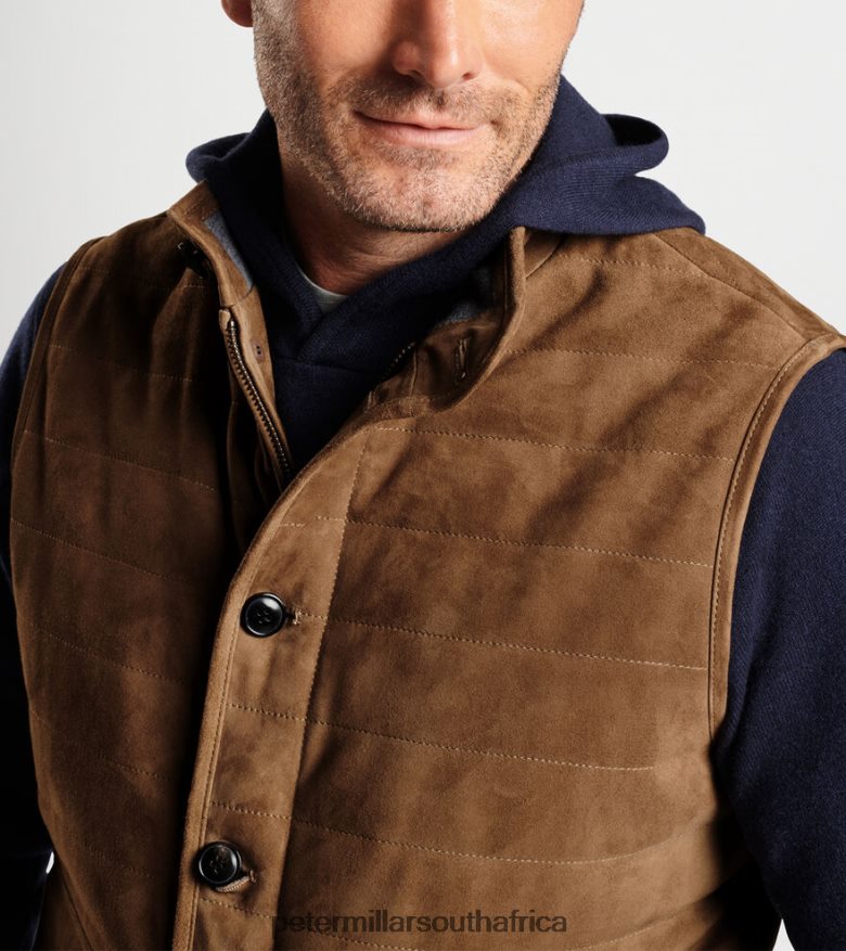 Birchwood Men Peter Millar Suede Greenwich Vest Apparel B62P4F1170