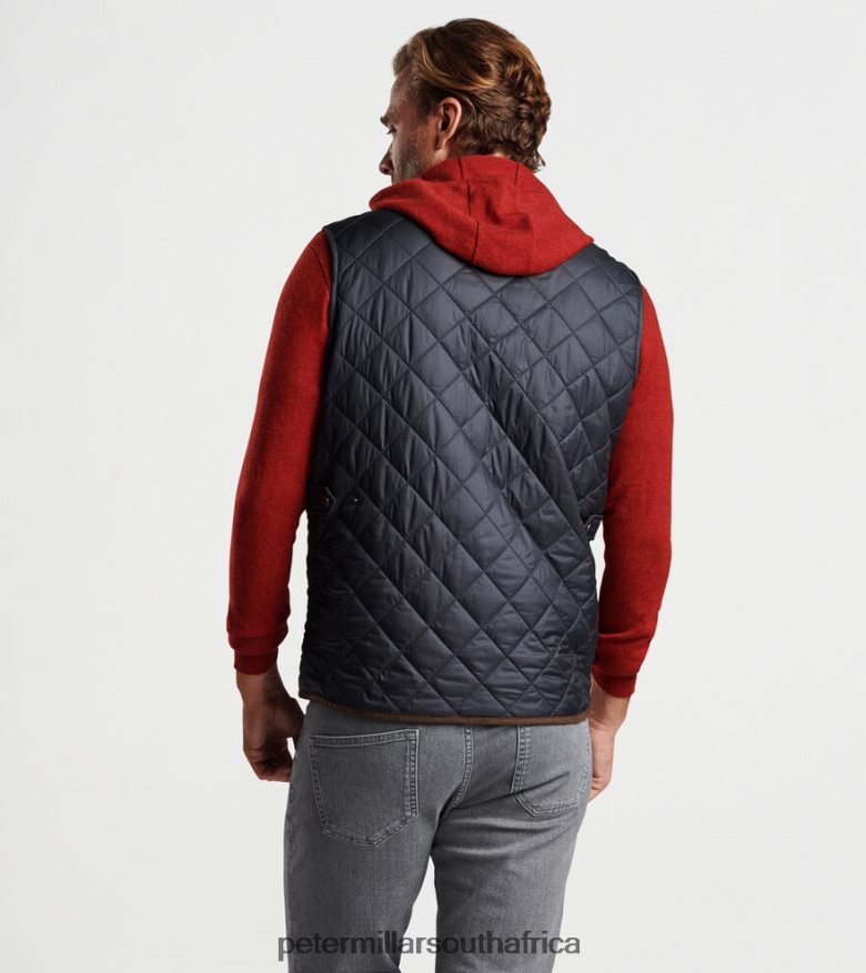 Black Men Peter Millar Essex Quilted Travel Vest Apparel B62P4F1107