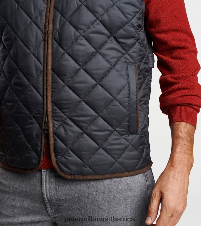 Black Men Peter Millar Essex Quilted Travel Vest Apparel B62P4F1107