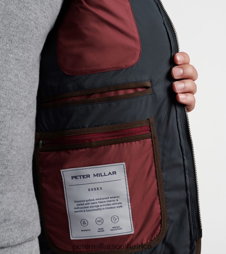 Black Men Peter Millar Essex Quilted Travel Vest Apparel B62P4F1107