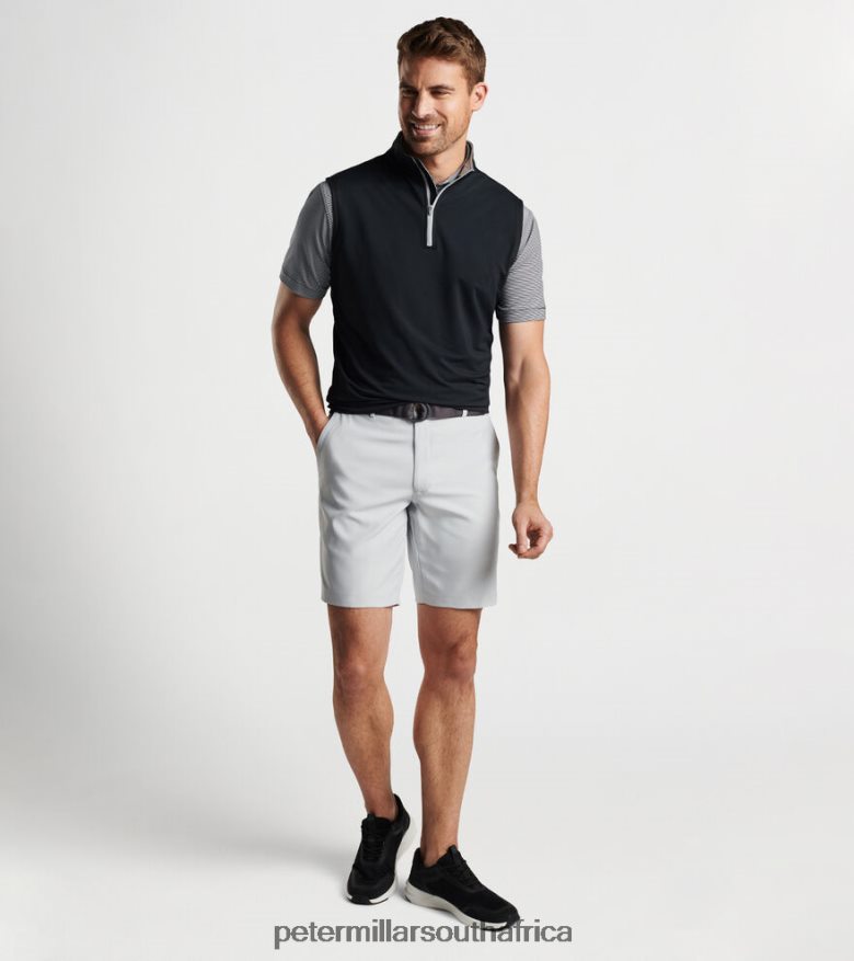 Black Men Peter Millar Galway Stretch Loop Terry Quarter-Zip Vest Apparel B62P4F710