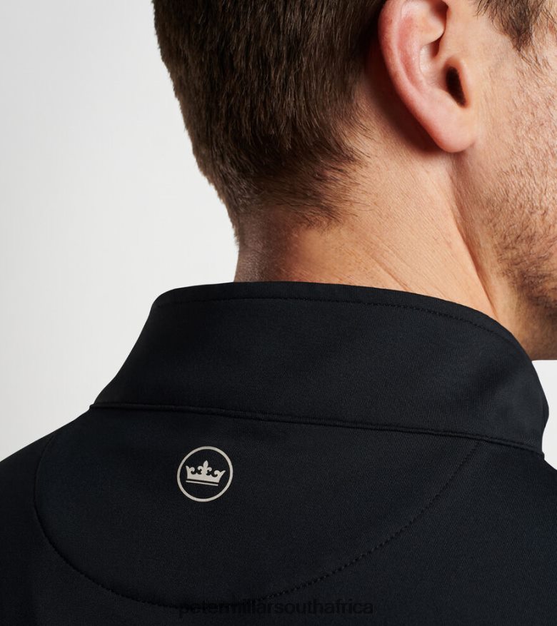 Black Men Peter Millar Galway Stretch Loop Terry Quarter-Zip Vest Apparel B62P4F710