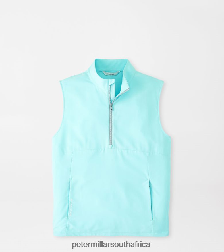 Cabana Blue Men Peter Millar Windward Half-Zip Vest Apparel B62P4F1136