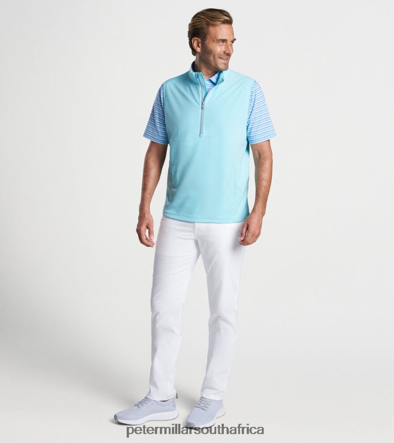 Cabana Blue Men Peter Millar Windward Half-Zip Vest Apparel B62P4F1136