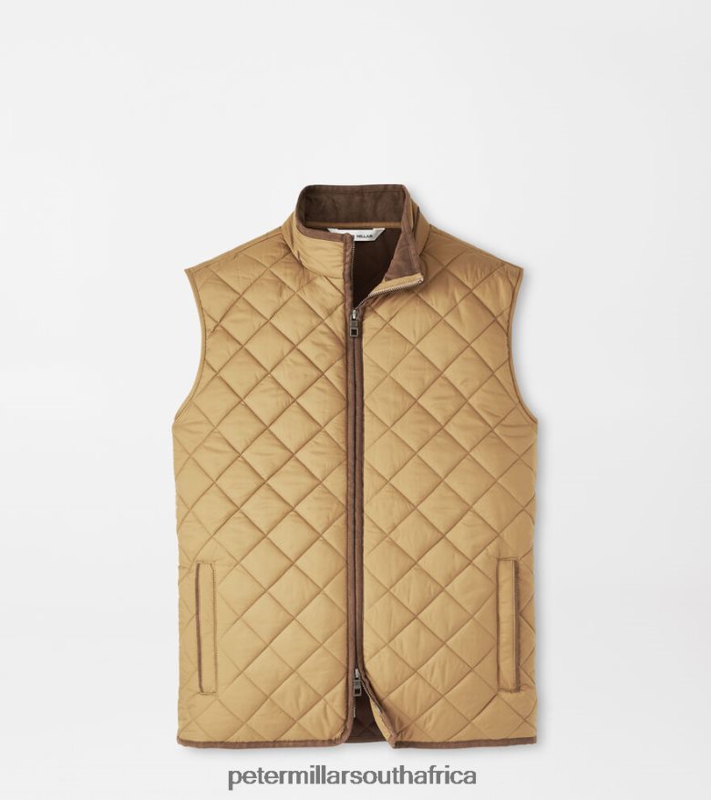 Khaki Men Peter Millar Essex Quilted Travel Vest Apparel B62P4F1108