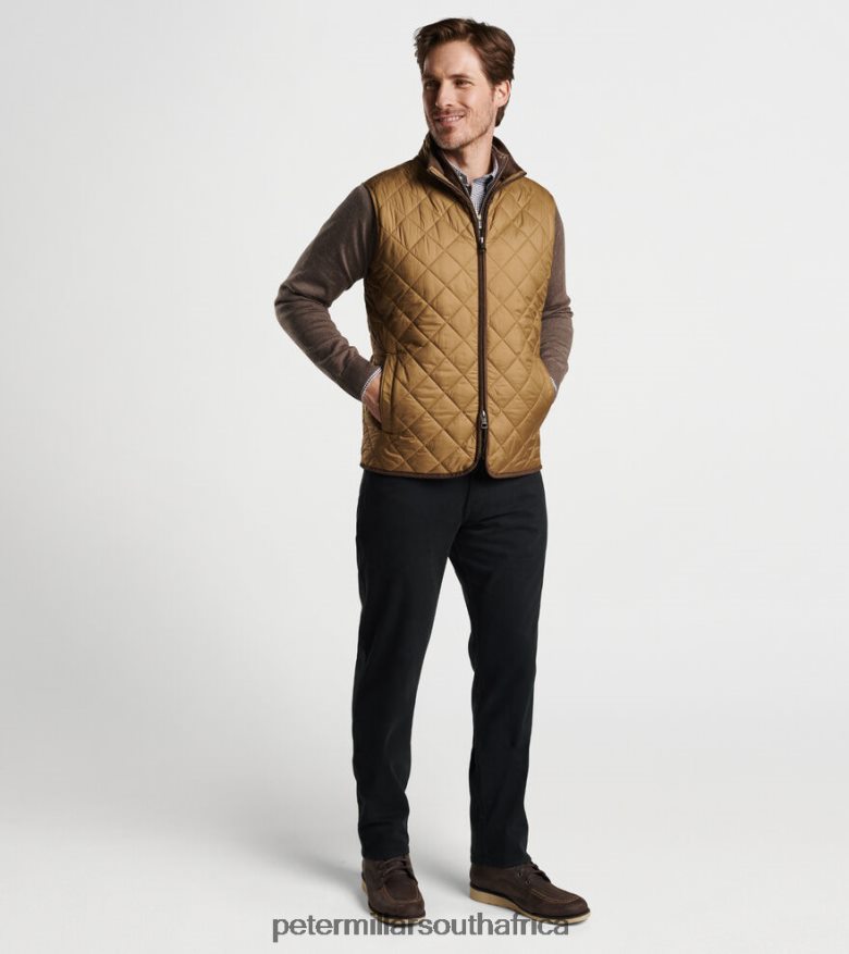 Khaki Men Peter Millar Essex Quilted Travel Vest Apparel B62P4F1108