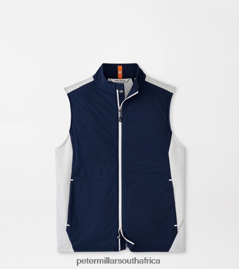 Navy/British Grey Men Peter Millar Fuse Elite Hybrid Vest Apparel B62P4F1114