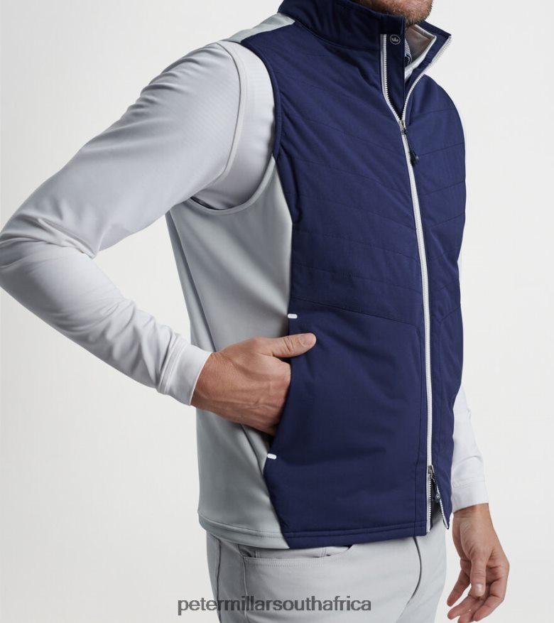 Navy/British Grey Men Peter Millar Fuse Elite Hybrid Vest Apparel B62P4F1114