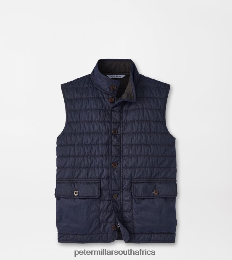 Navy Men Peter Millar Greenwich Garment-Dyed Vest Apparel B62P4F1123