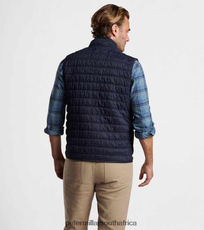 Navy Men Peter Millar Greenwich Garment-Dyed Vest Apparel B62P4F1123