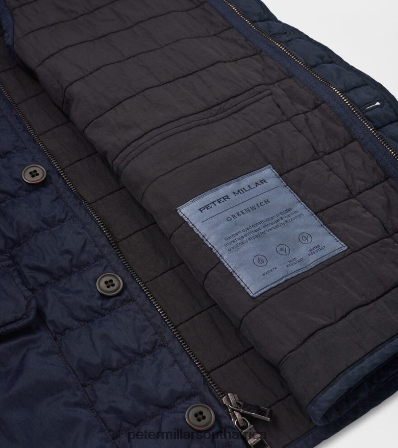 Navy Men Peter Millar Greenwich Garment-Dyed Vest Apparel B62P4F1123