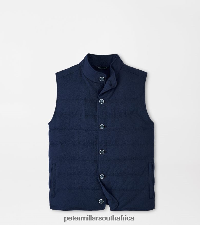 Navy Men Peter Millar Smith Seersucker Vest Apparel B62P4F1184