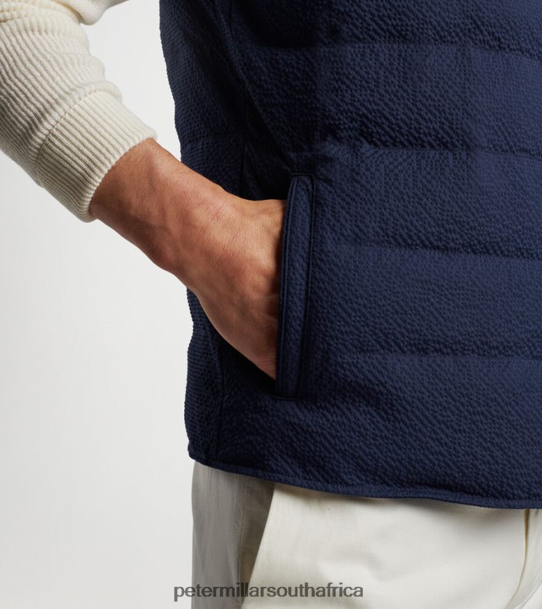 Navy Men Peter Millar Smith Seersucker Vest Apparel B62P4F1184