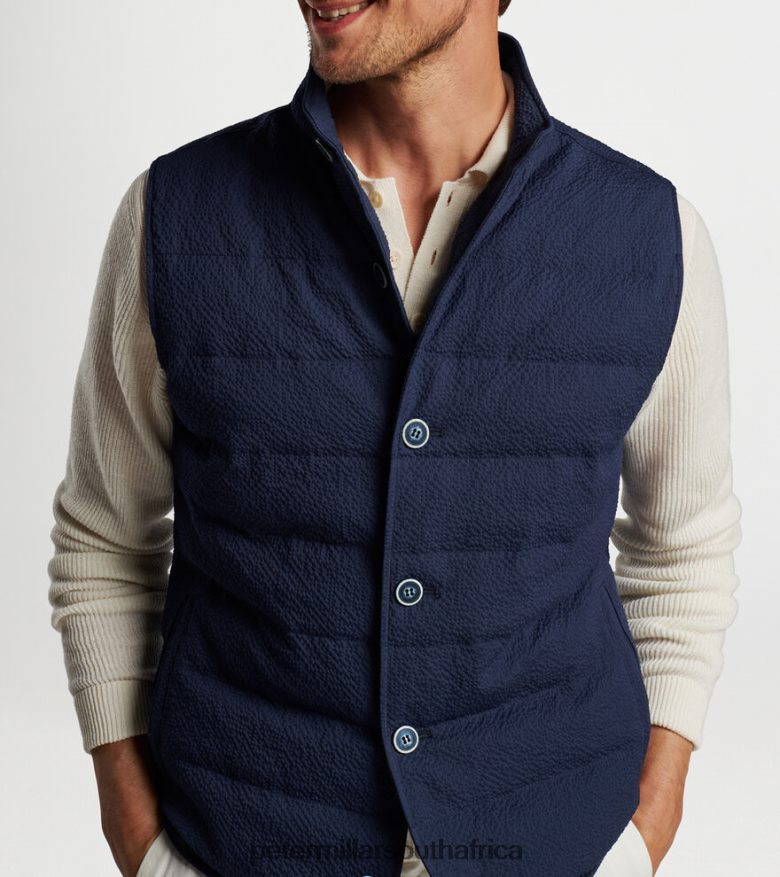 Navy Men Peter Millar Smith Seersucker Vest Apparel B62P4F1184