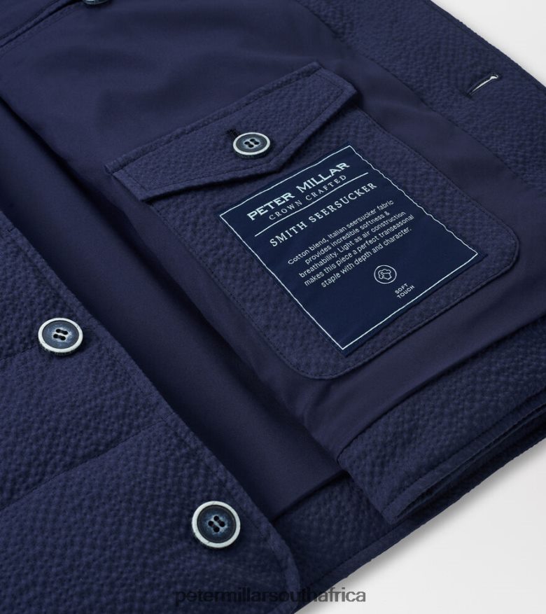 Navy Men Peter Millar Smith Seersucker Vest Apparel B62P4F1184