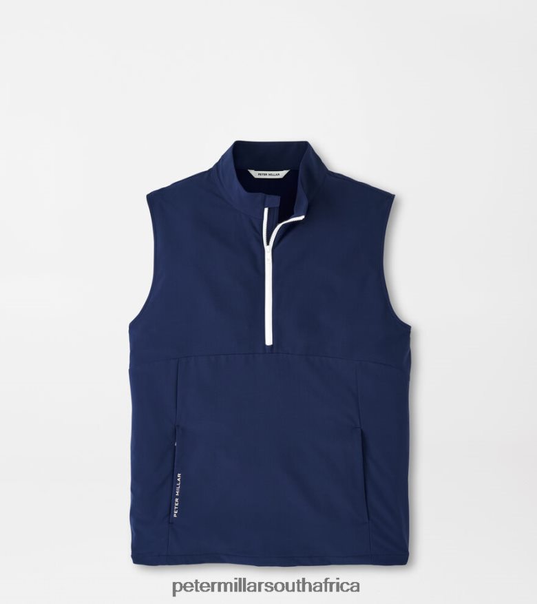 Navy Men Peter Millar Windward Half-Zip Vest Apparel B62P4F1137