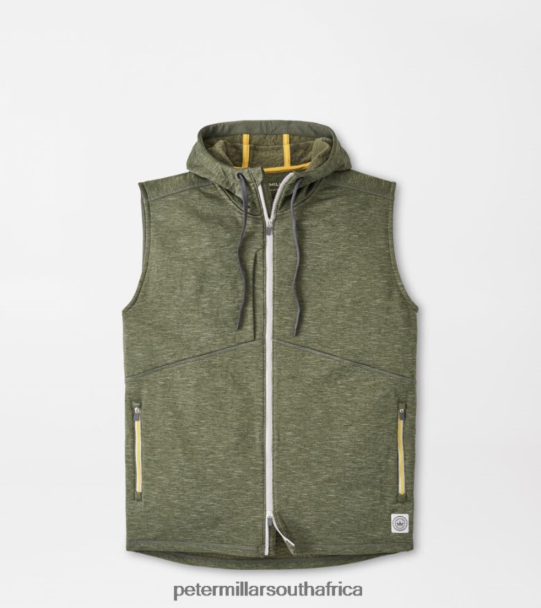 Olive Leaf Men Peter Millar Eclipse Performance Hoodie Vest Apparel B62P4F777