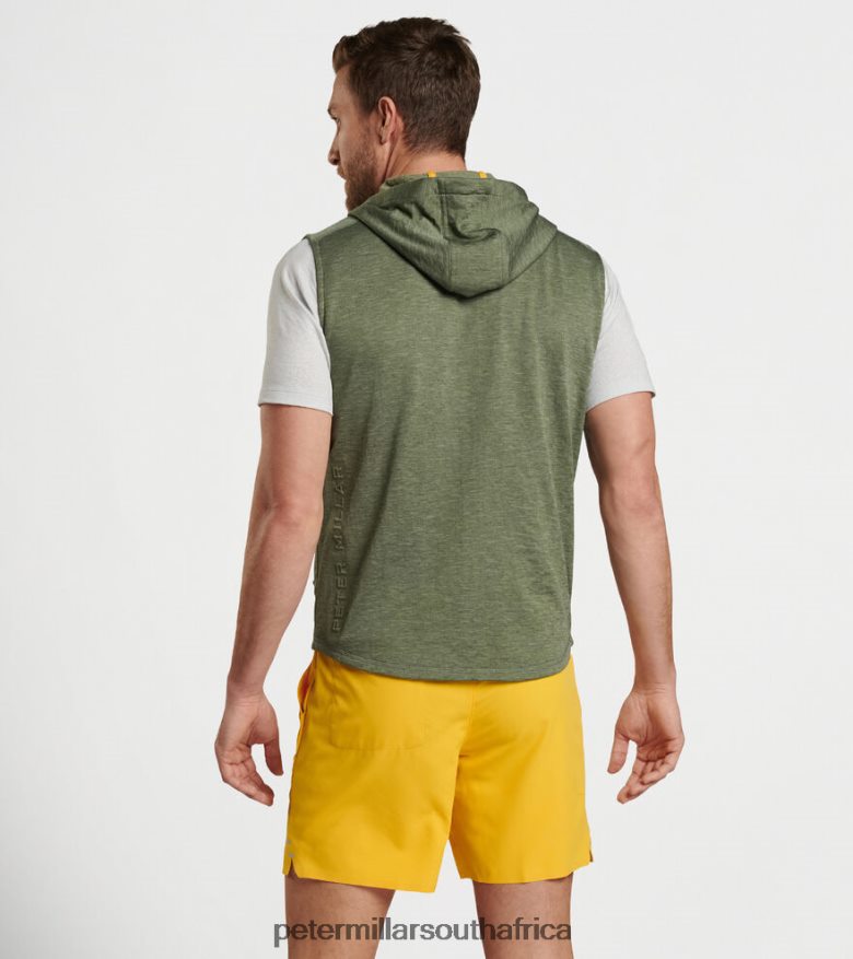 Olive Leaf Men Peter Millar Eclipse Performance Hoodie Vest Apparel B62P4F777