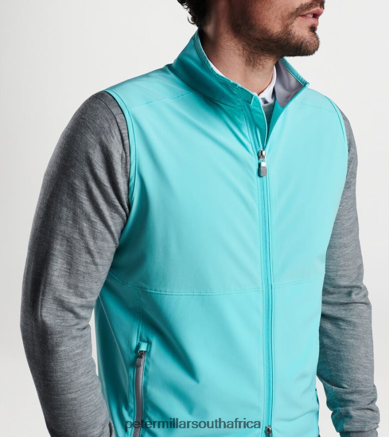 Turquoise Men Peter Millar Flex Adapt Full-Zip Vest Apparel B62P4F1178