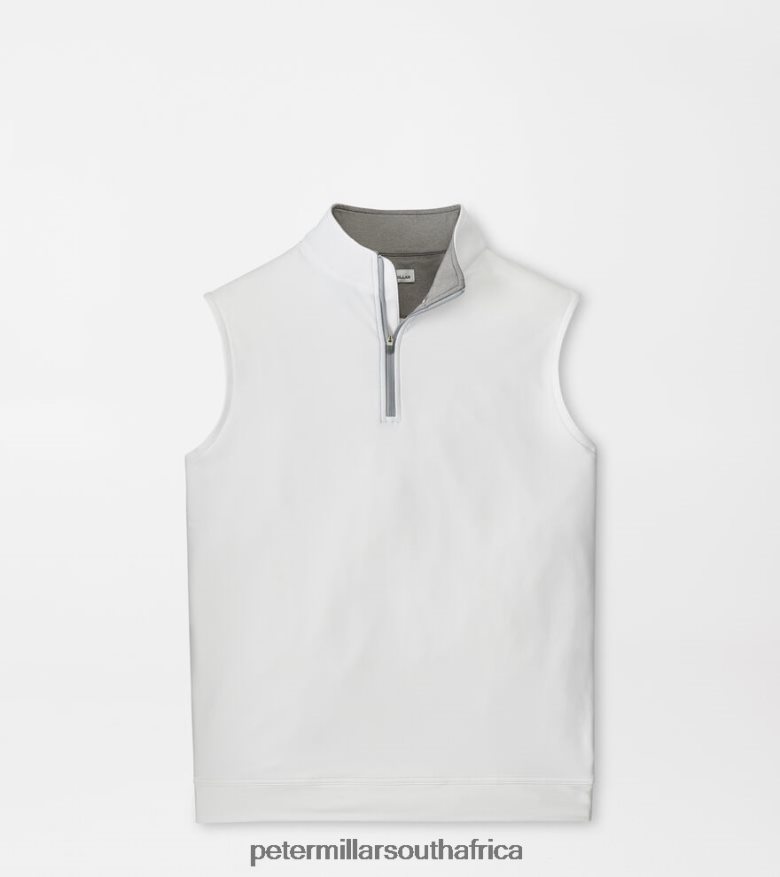White Men Peter Millar Galway Stretch Loop Terry Quarter-Zip Vest Apparel B62P4F711